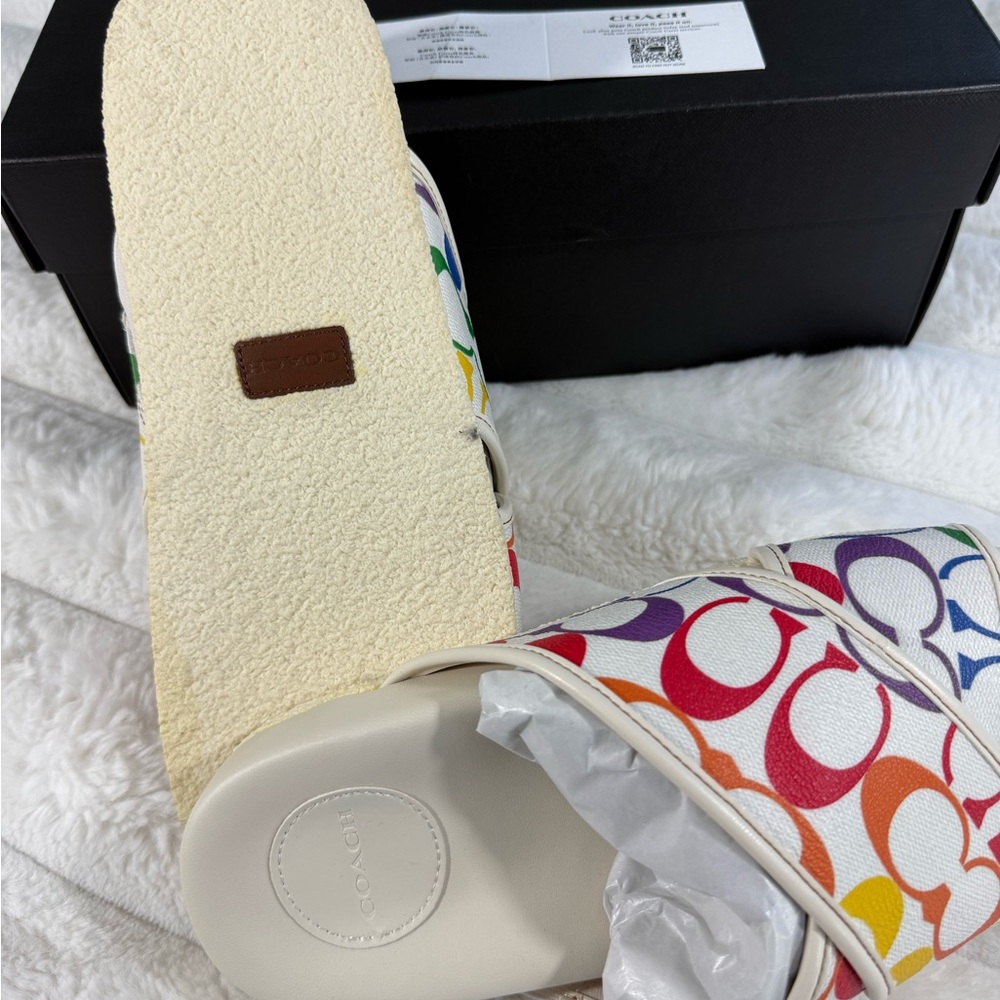 Coach Colorful Pattern Slide Sandals - Picture 5 of 5